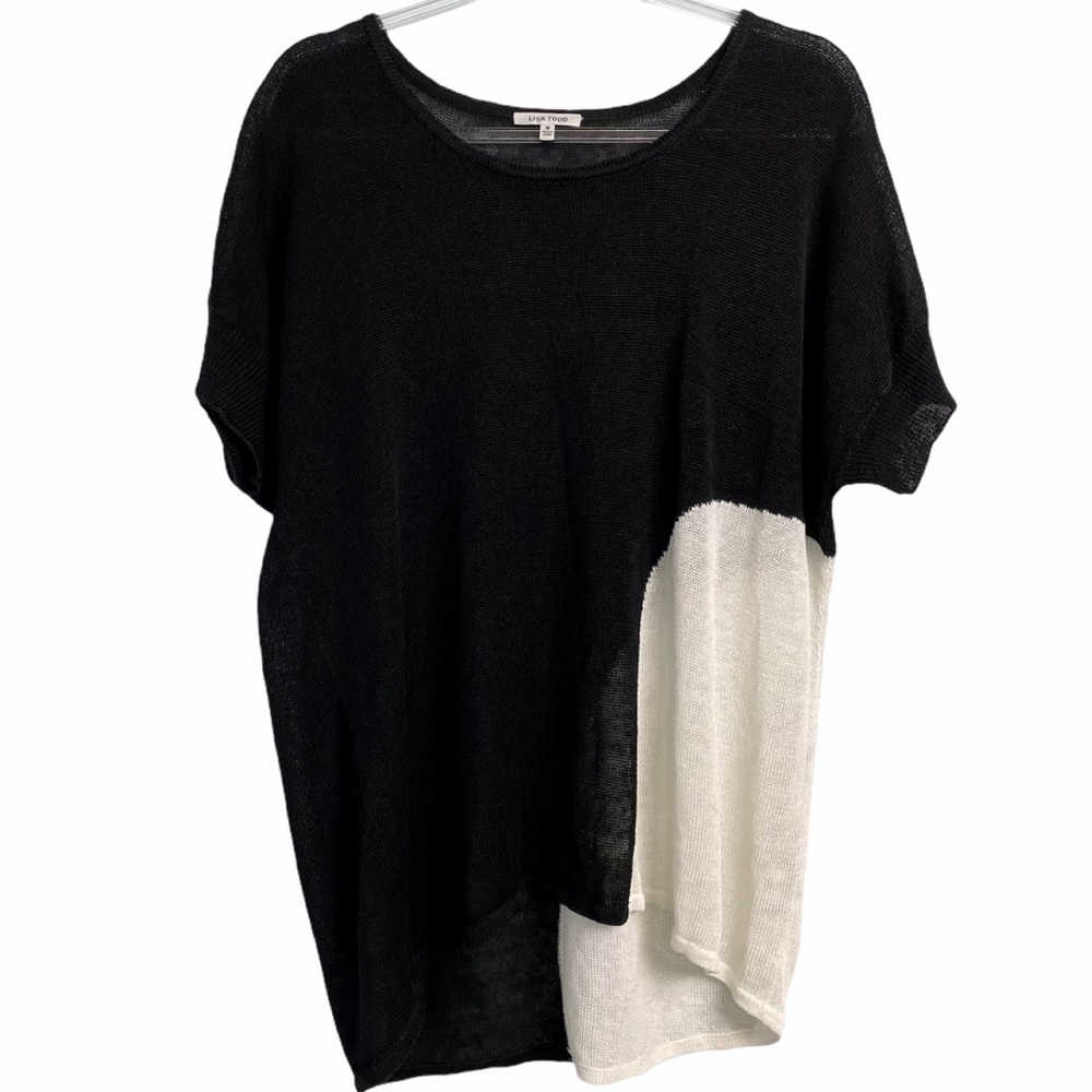Lisa Todd Colorblock Linen Sweater Size Medium